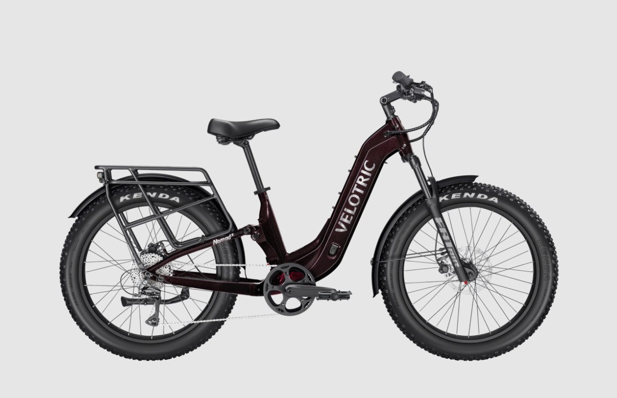 full suspension electric bicycles Velotric Nomad 2X Full Suspension Fat Tire Ebike Step Through – Electric Bike Center