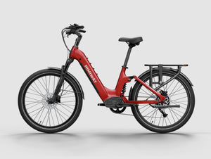 conway e bike damen rot Himiway A7 Full Suspension Commuter Ebike, Red / Regular / 5'1"~6'3"